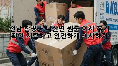 전남 함평군 나산면 원룸 이사 후기 확인: 저렴하고 안전하게 이사하기