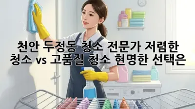 천안 두정동 청소 전문가: 저렴한 청소 vs 고품질 청소, 현명한 선택은?