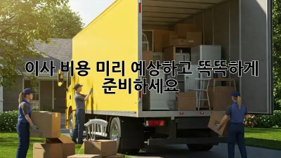이사 비용 미리 예상하고 똑똑하게 준비하세요!